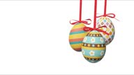 istock Beautiful Easter background with colorful Easter eggs. 3d animation 1385184614
