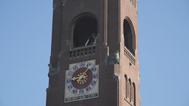 A close up view of a historic clock tower.