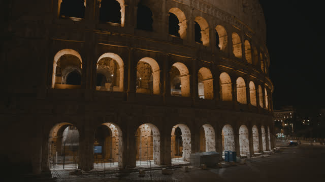 SLO MO Colosseum in Rome at night