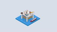 istock Drilling rig tower and ship tanker in the sea 1373032868