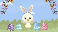 istock easter animation with duck wearing ears rabbit and flowers 1391230874