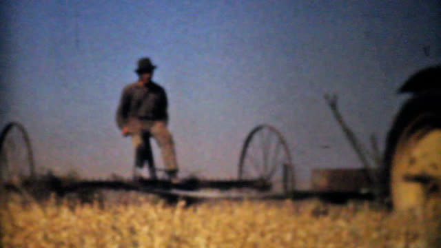 Farmers Harvesting Fields With Tractors-1940 Vintage 8mm film