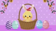 istock happy easter animation with chick in basket 1391230999