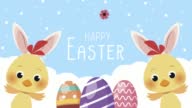 istock happy easter lettering with chicks wearing ears rabbit 1391231037