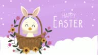 istock happy easter lettering with duck in basket 1391230914