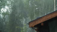istock Heavy rain pouring down on roof of a house 1346376819