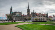 istock Hofkirche and Dresden Castle - Time lapse tracking shot 1354968678