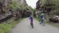 istock Kids biking through a rocky canyon 1411780604