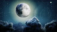 istock Night Sky flight with moon 1336709467