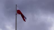 istock A Polish flag waving in a gentle breeze against the overcast sky. 1325177302