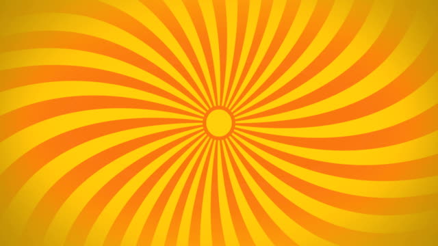 Seamless Swirling Radial Vortex Background, Yellow and Orange Color Stripes Are Swirling.