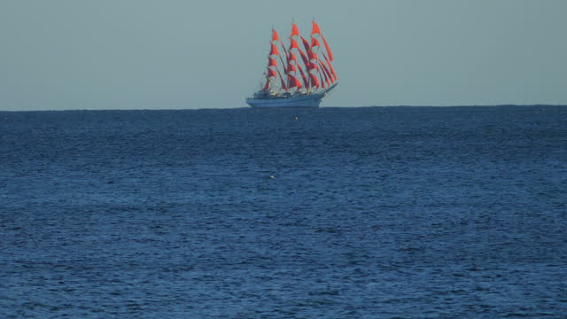 tall ship in full sail under the wind