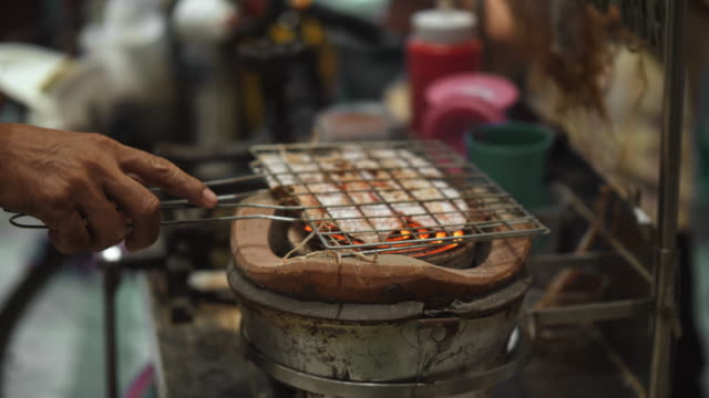 Thai Food : Grilling dried squid