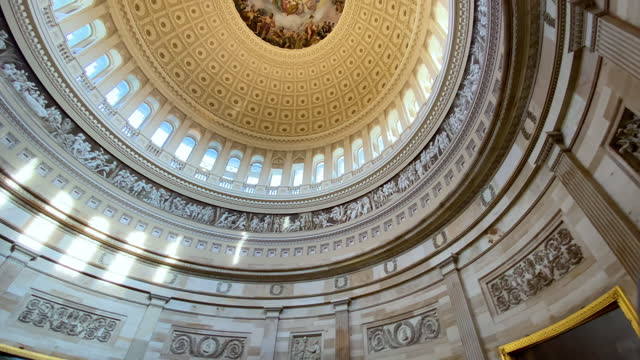 The interior of the dome of the United States Capitol building