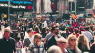 istock Time lapse crowd of pedestrian and tourist walking in New York, United States 1336641217