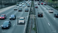 istock Video surveillance on the motorway, License Plate Reading Camera 1336889543