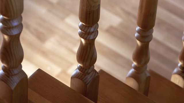 Wooden baluster close-up